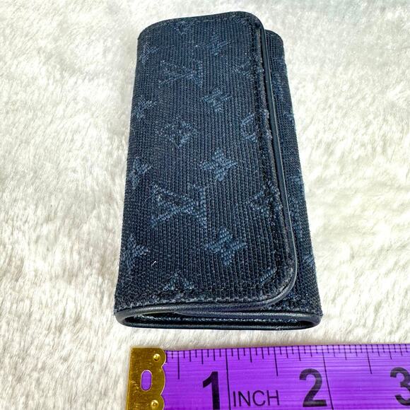 Louis Vuitton Denim key cles 4 Key holder fob keychain Excellent!! - Picture 12 of 12